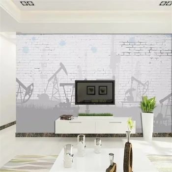 Потребителски тапети, 3D стенопис, промишлена експлоатация в скандинавски стил, ретро тухлена стена, на фона на стената, хол, ресторант, 3D тапети
