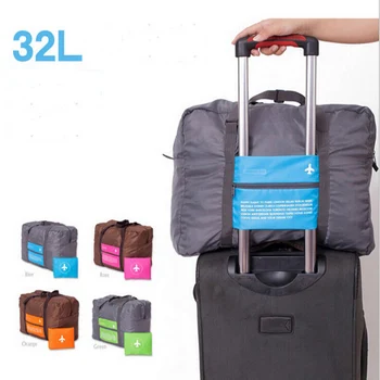 Пътна мъжки и дамски универсална сгъваема чанта за багаж с голям капацитет, чанта за съхранение от нейлонового материал, чанта на рамото за самолети