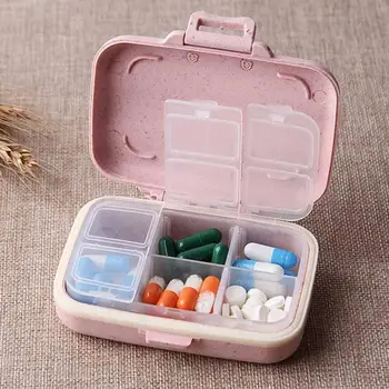 Пътната кутия за хапчета, 6 слота, влагоустойчив, отговарят на високи полипропилен калъф за съхранение на лекарства, контейнер-органайзер, опаковка таблетки за вътрешна употреба