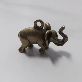 ретро месинг слон, мед, занаятчийски украшение, Миниатюрен Ключодържател, Аксесоари за Окачване a0328