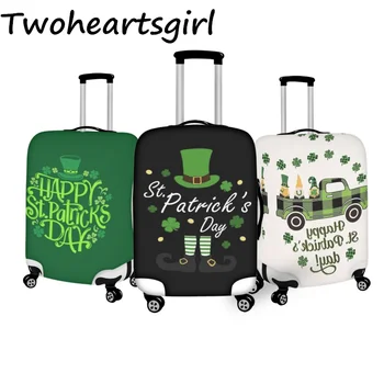 Седалките за куфари Twoheartsgirl в ирландската тема, подвижна чанта за багаж, прахоустойчив, чанта за багаж с цип
