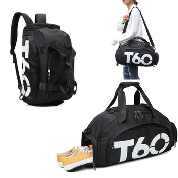 Спортна чанта с отделение за обувки, пътна спортна чанта, водоустойчива чанта Weekender за жени и мъже, лека спортна раница