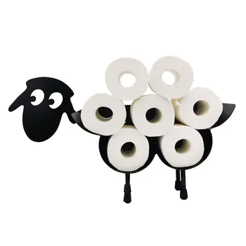 Стойка за ролка тоалетна хартия от вълна от овце-метален стенен или отделно стоящ за съхранение на салфетки за баня