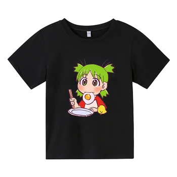 Тениска Azumanga Daioh Yotsuba, ежедневни тениски с принтом японска Манга, Къс ръкав, 100% Памук, Детски тениска за момчета и момичета