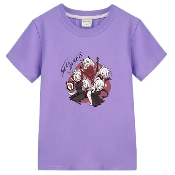 Тениска Helltaker с шарките на Манга и аниме, Ежедневни Мека тениска с къс ръкав от 100% Памук, Модни Тениски с красиви Комиксами за момчета и момичета