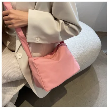 Чанта през рамо с голям капацитет, дамски модни проста чанта-месинджър за крайградски пътувания, луксозни дизайнерски чанти и портмонета, чанти за жени