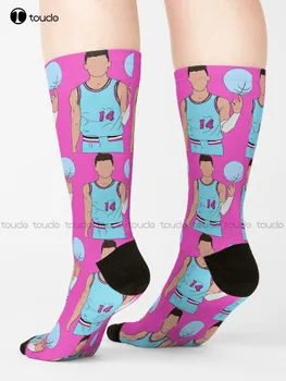 Чорапи Tyler Herro Vice забавни мъжки Чорапи мультяшные Най-удобни чорапи за момичета Спортни улични чорапи за скейтборд 360 ° с дигитални принтом ретро